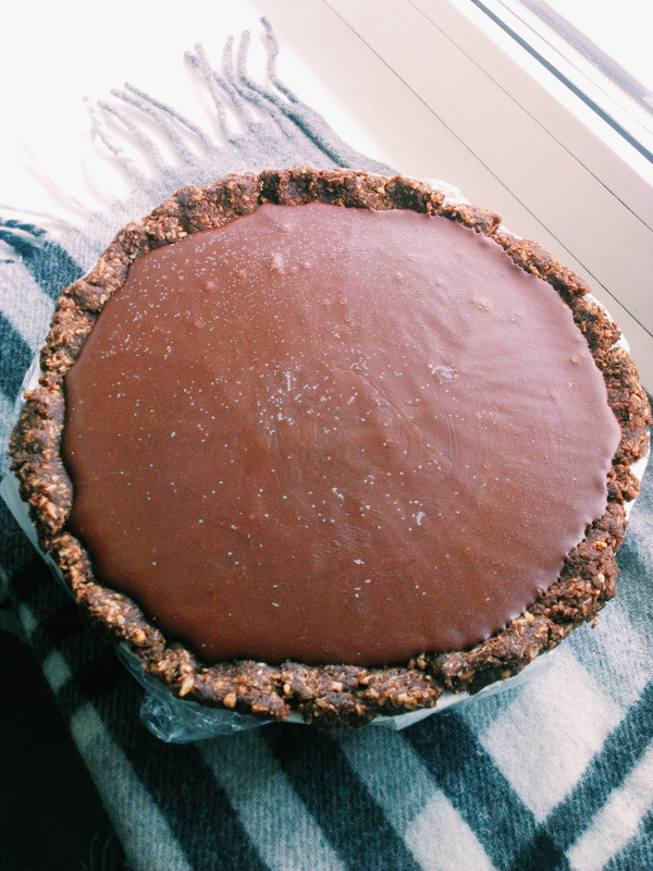 Amazing coconut chocolate pie we had for New Years. Recipe from Oh She Glows